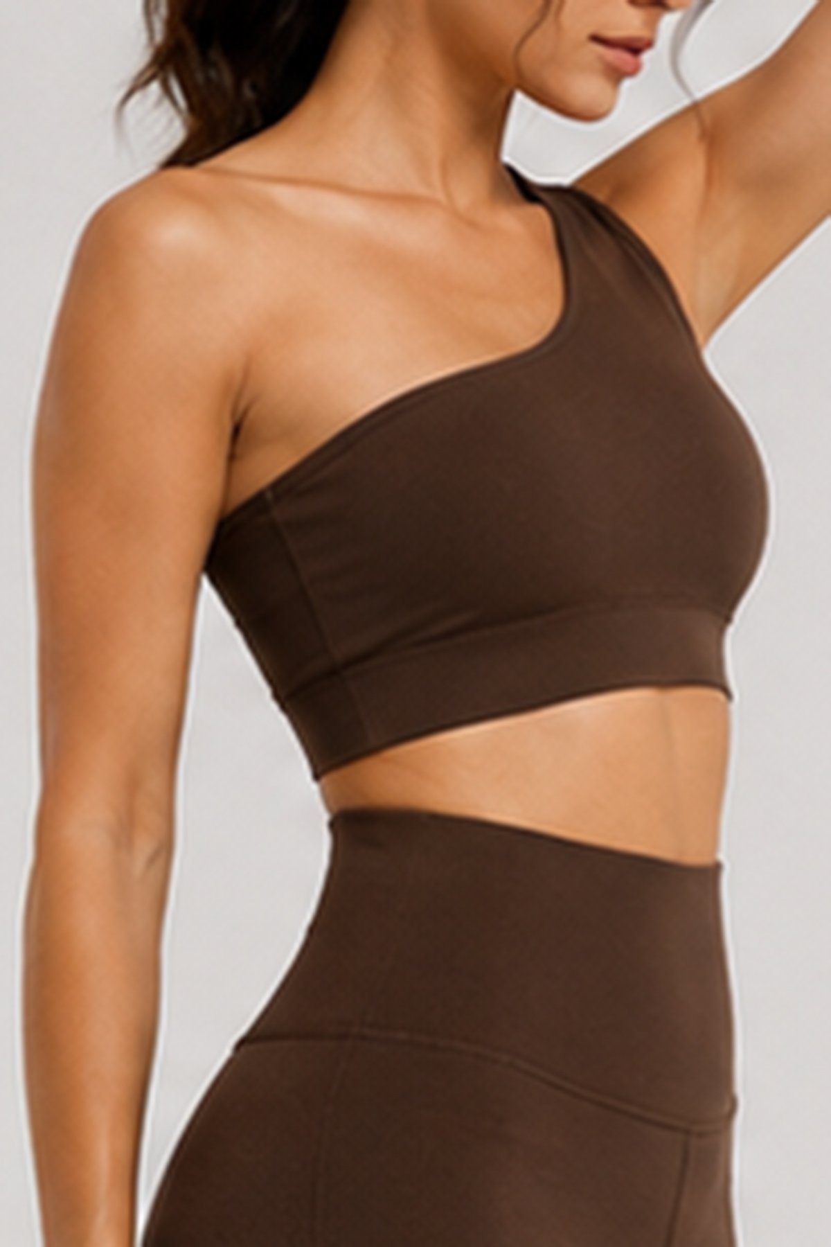 POISE Essential Performance Crop Top in Deep Mocha