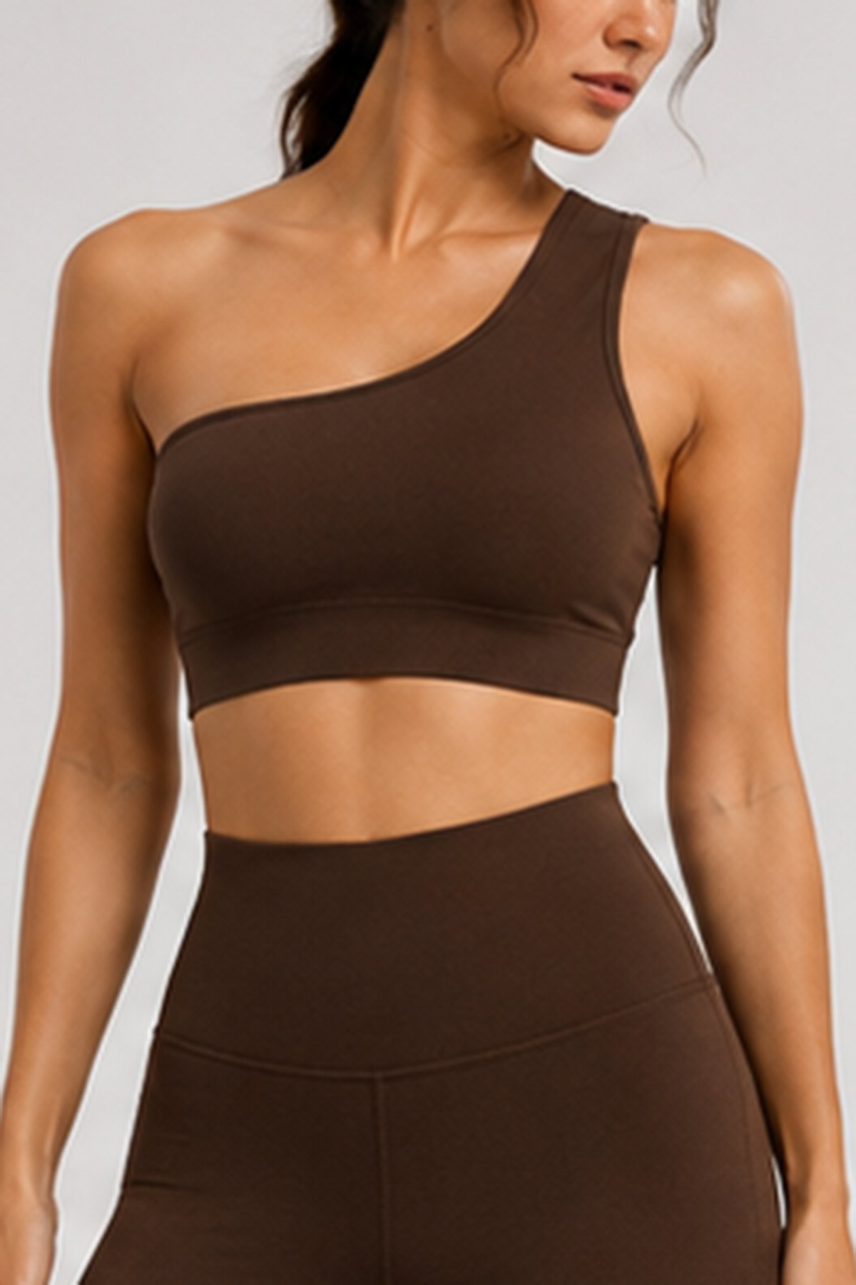 POISE Essential Performance Crop Top in Deep Mocha