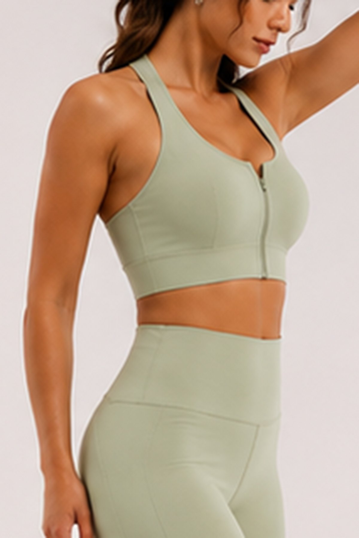POISE Essential Performance Crop Top in Sage Green