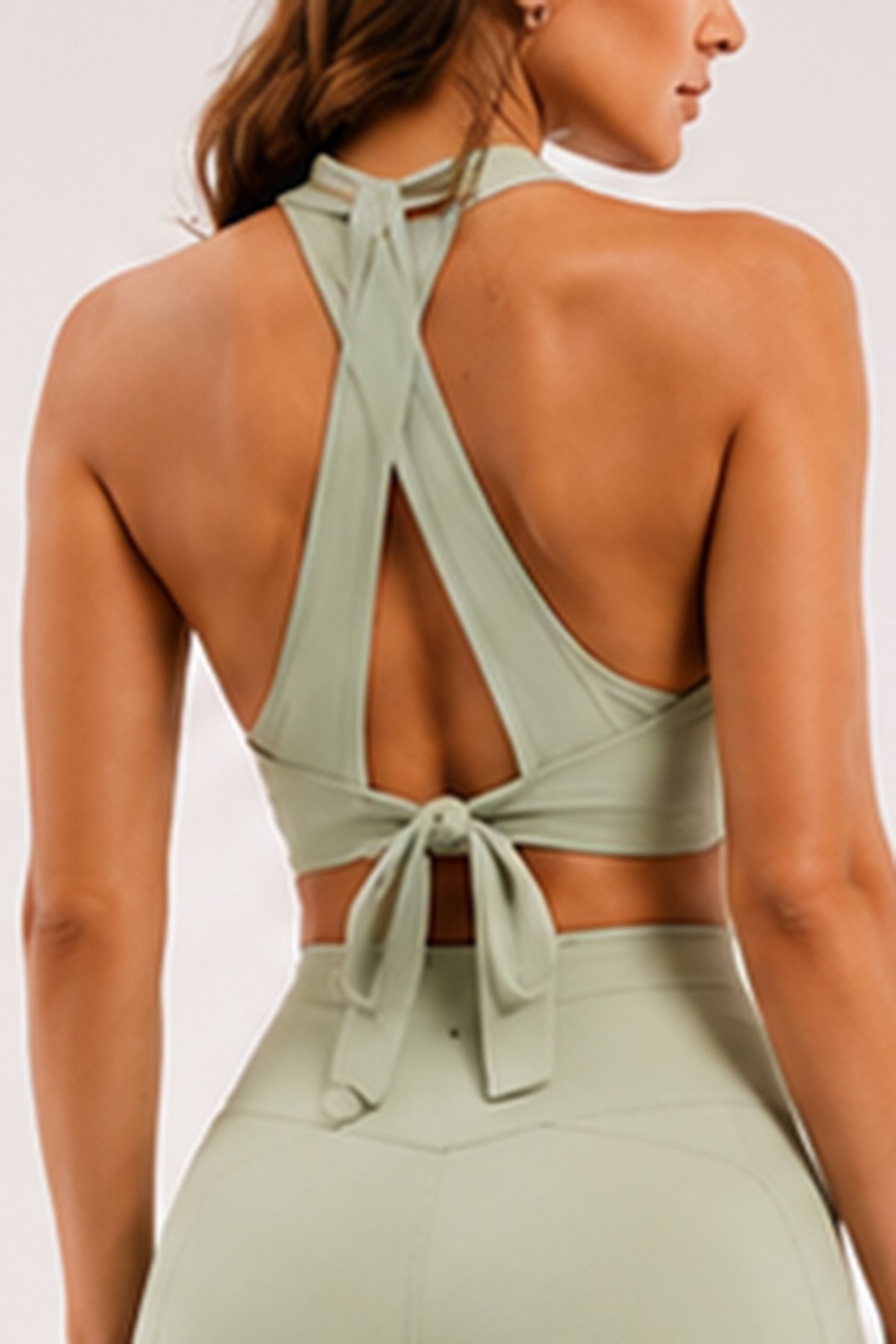 POISE Essential Performance Crop Top in Sage Green