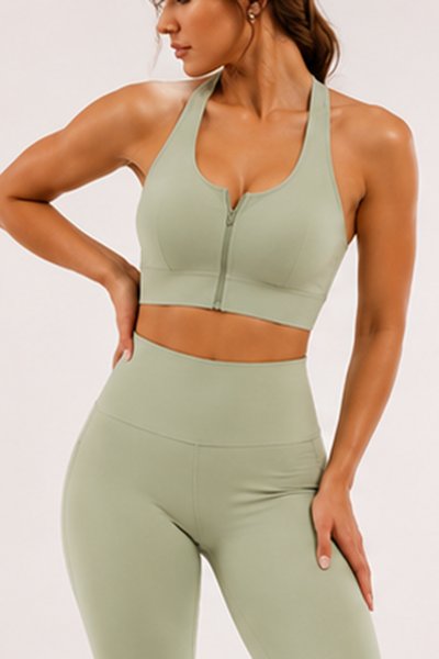 POISE Essential Performance Crop Top in Sage Green