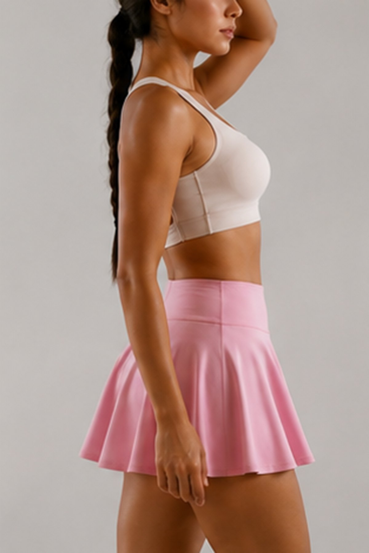 POISE Essential Activewear Set in Ivory & Blush Pink