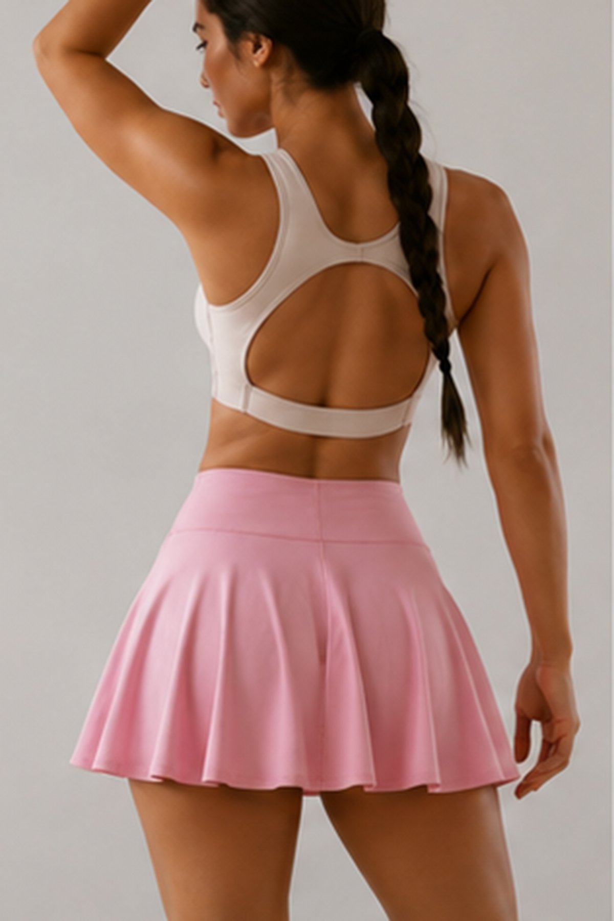 POISE Essential Activewear Set in Ivory & Blush Pink